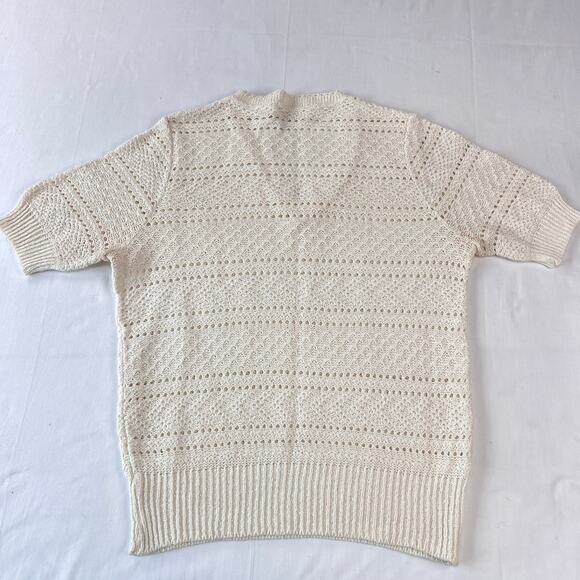 It's Pure Gould Vintage Women's Eyelet Short Sleeve Sweater Women's size Small - Picture 2 of 5